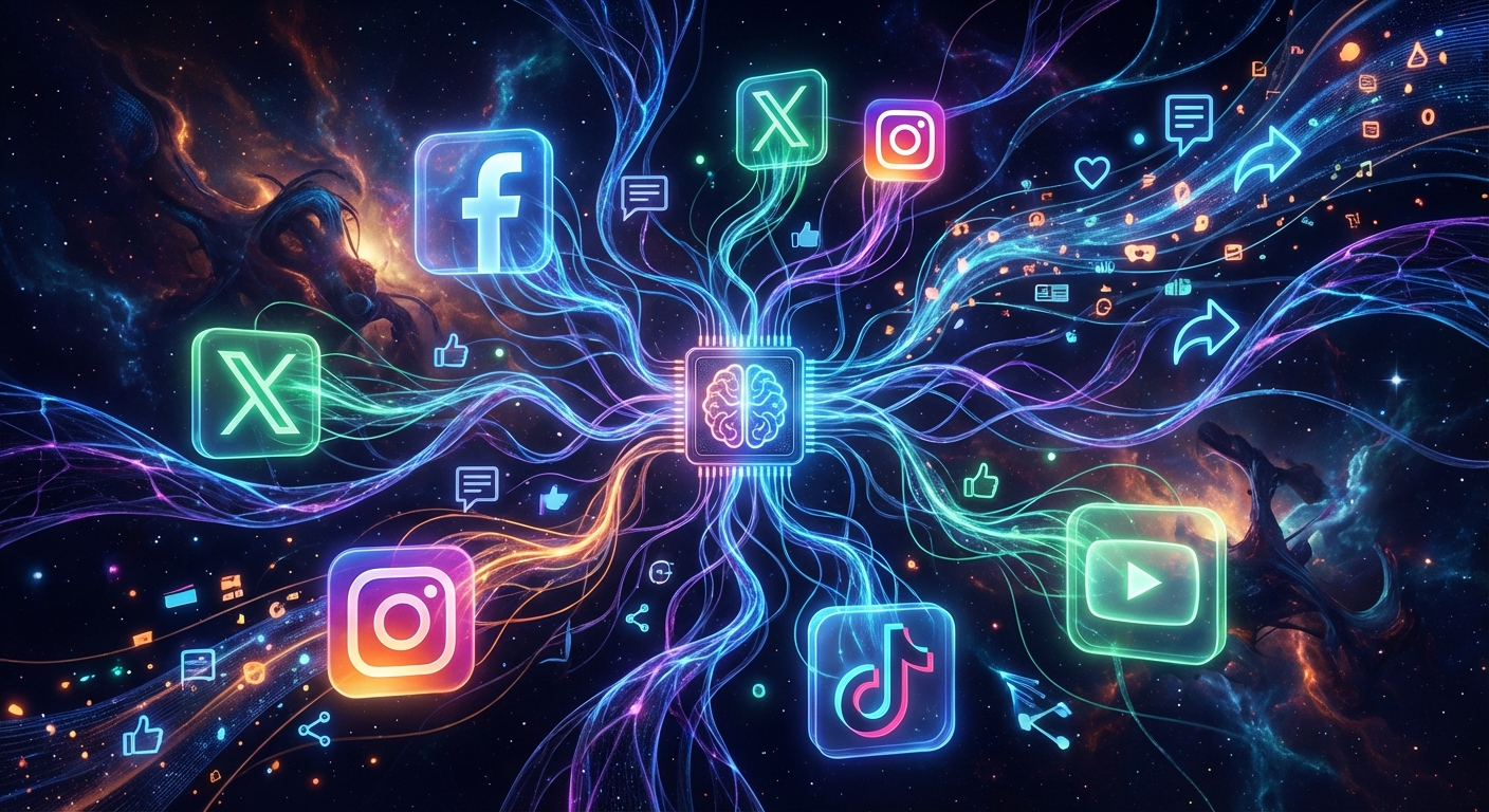 AI automating social media content across platforms